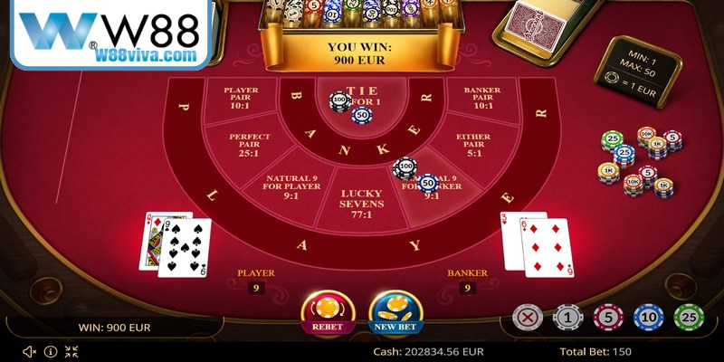 Baccarat online là trò chơi đánh bài so điểm giữa hai bên người chơi và nhà cái